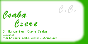 csaba csere business card